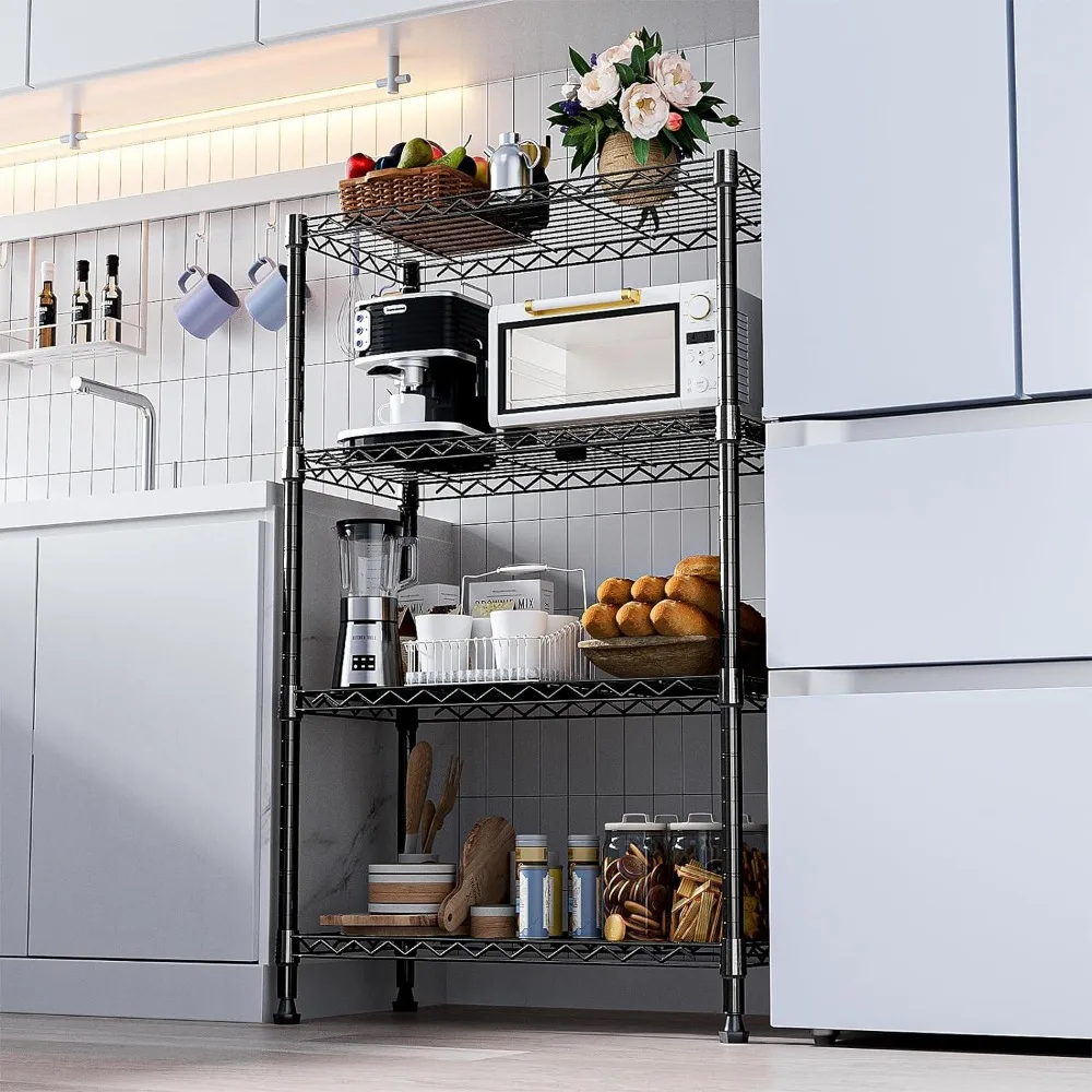 MZG-Storage Shelving Steel Unit, Utility Organizer, Rack de fio para casa, cozinha, escritório, serviço pesado, 4-Tier