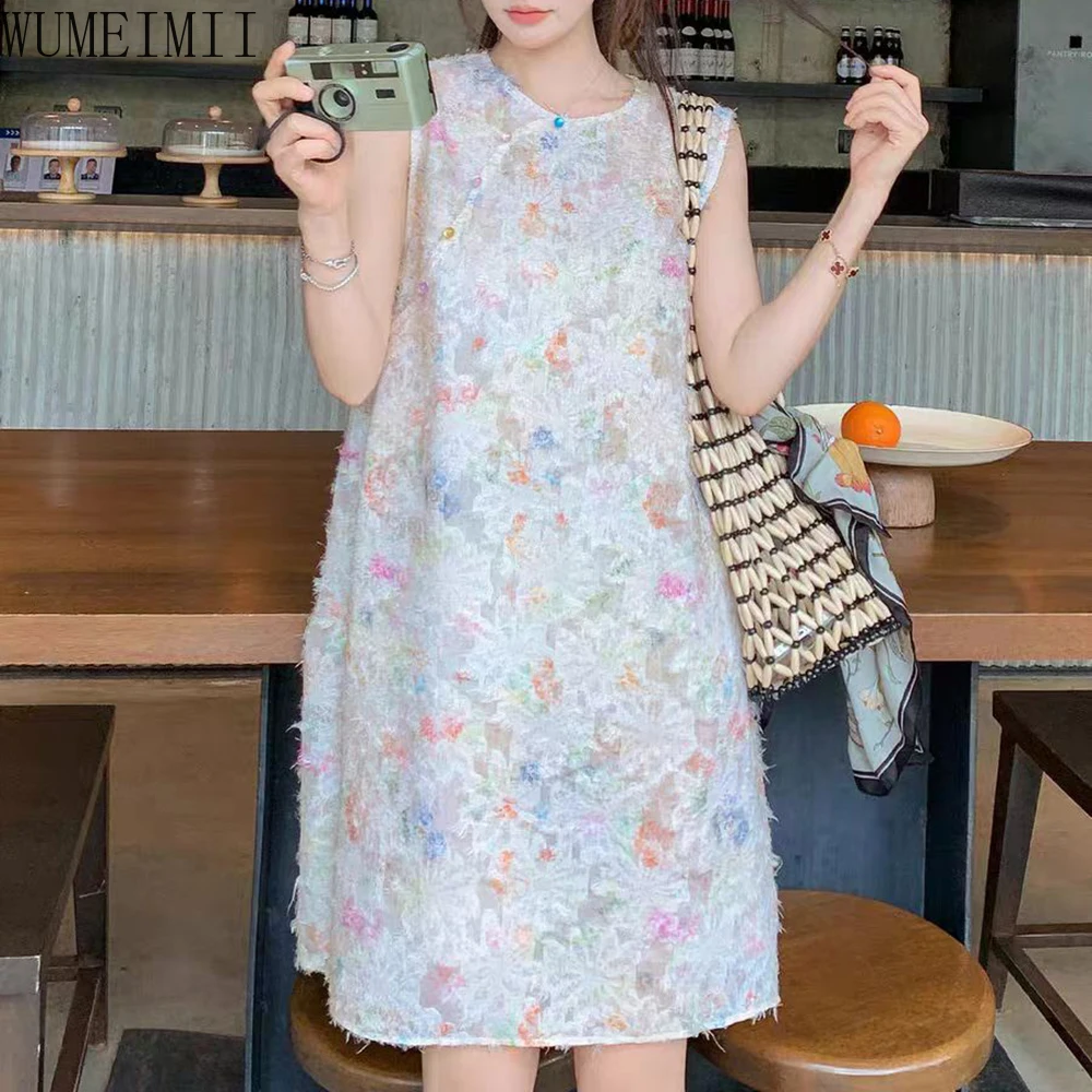 

Color dye/new Chinese style dress women's summer 2025 new thin sleeveless vest skirt evening dresses