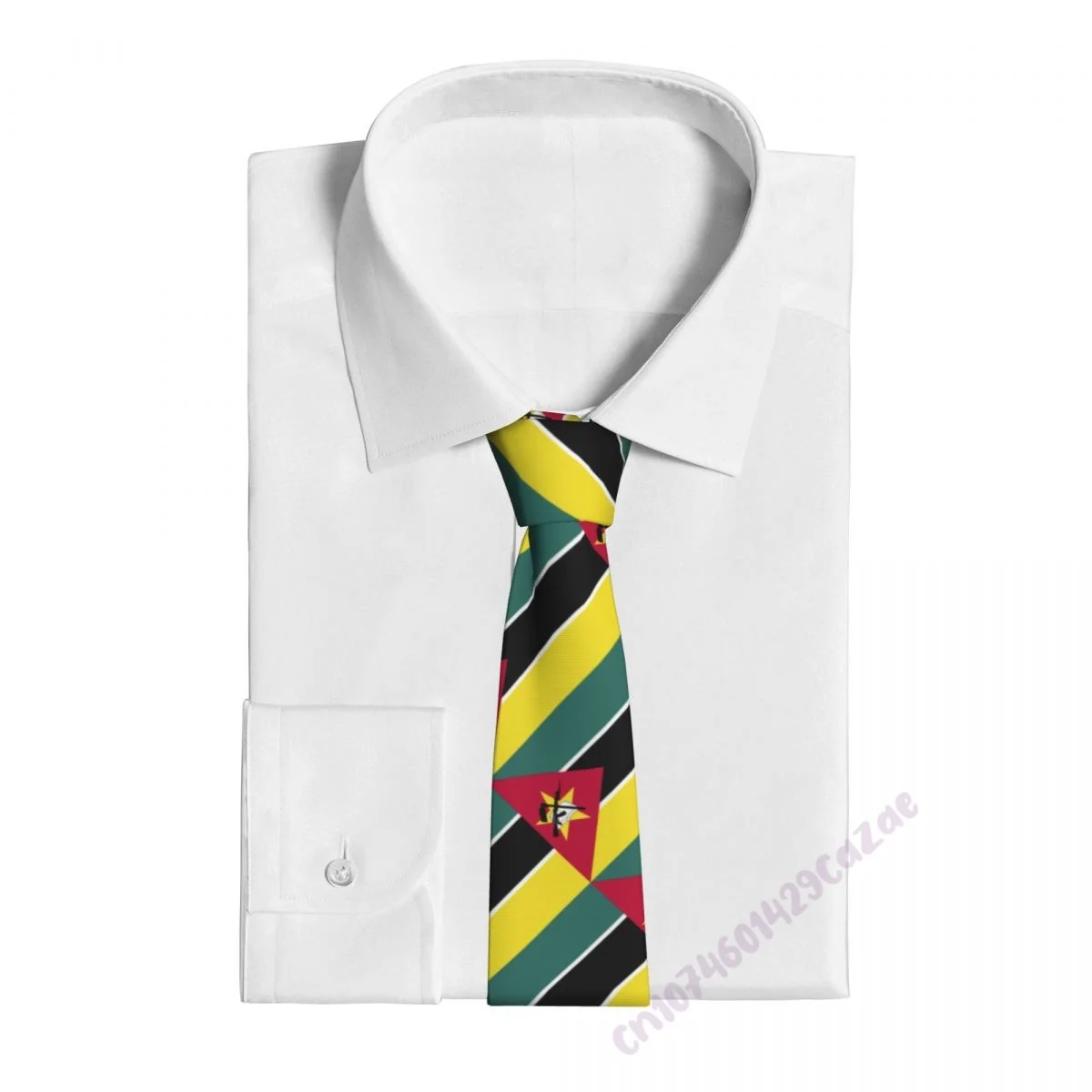 Mozambique Flag Neck Ties For Men Women Casual Plaid Tie Suits Slim Wedding Party Necktie Gravatas For Gift Proud