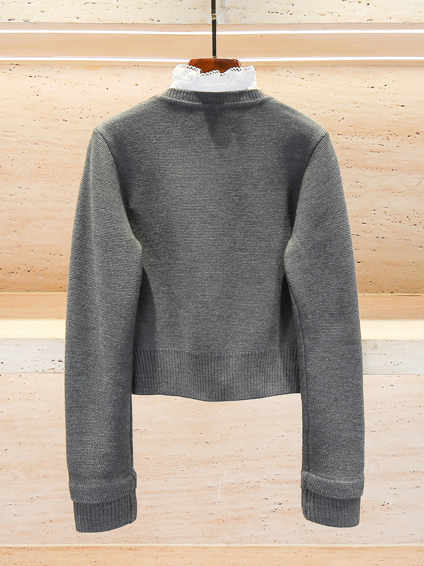 Cárdigan de Punto de Alta Gama para Mujer S Home Nan You con Ribete de Encaje, Nuevo Diseño Otoño 2025, Estilo Casual para el...