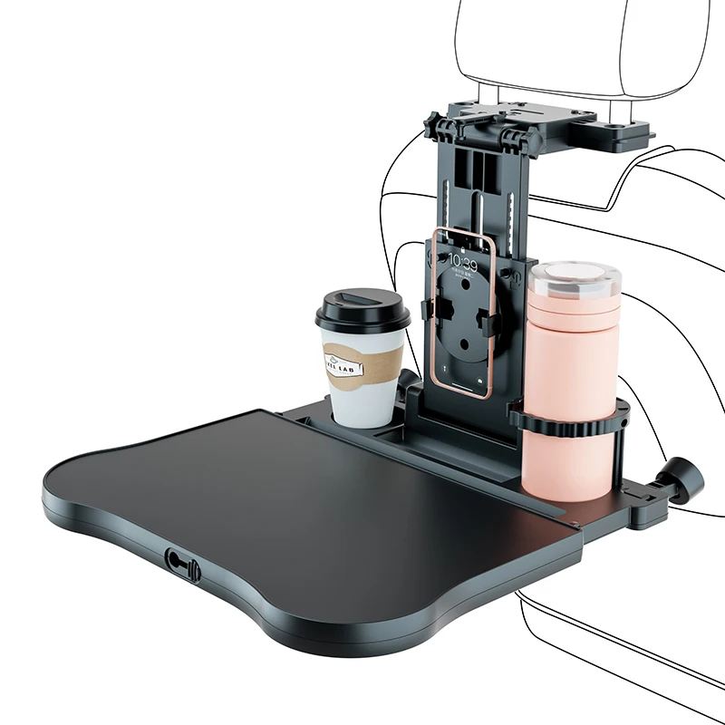 Car Back Seat Tray Table-Stable Auto Backseat Food Trays Desk for Rear Passenger Road Trip Eating & Work, Multifunctional Adjust