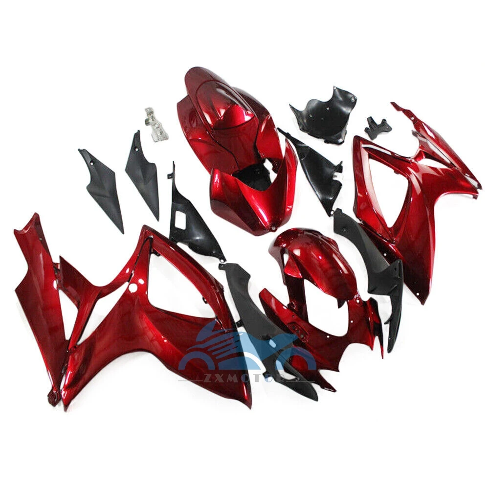 ABS Plastic Injection Fairing Kits For Suzuki GSX-R 600 GSXR 750 2006-2007 K6 06 07  Red Full Bodywork