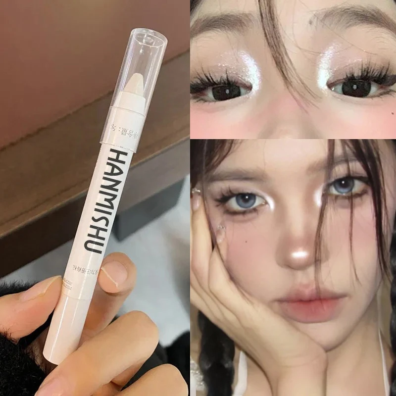 Shimmering Highlight Stick Pearlescent Matte White Eyeshadow Lying Silkworm Pen Dazzling Effect Makeup Highlighter Brightening