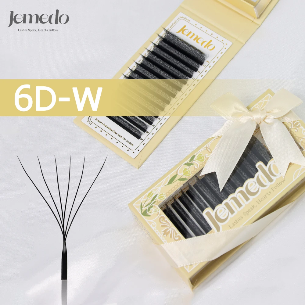 

JEMEDO 6D W-Shape Eyelashes C/D/M(LU) Curl Lash Extensions 0.07mm Natural Lashes Extension Premade Volume Fans For Beauty Makeup