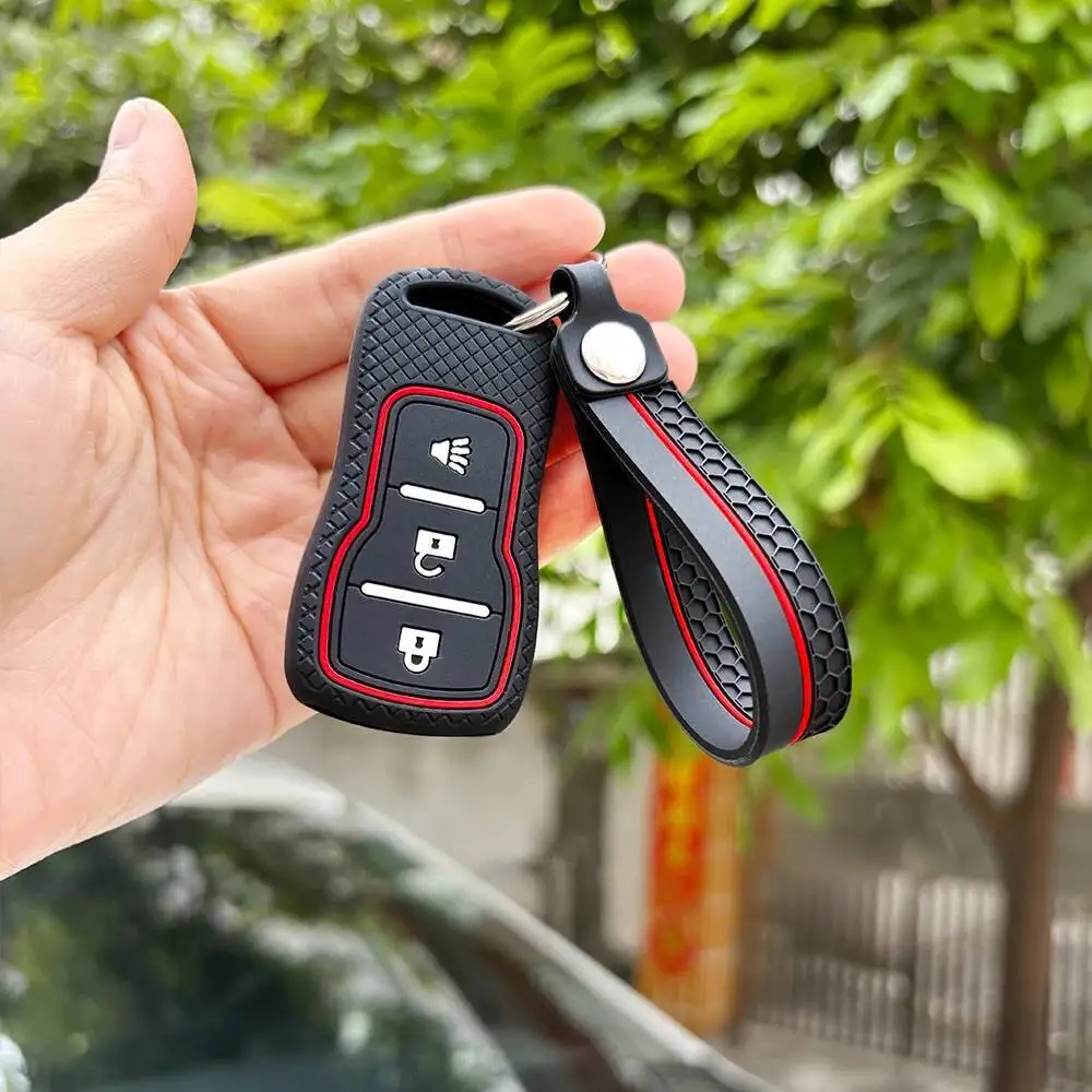 حامل سلسلة مفاتيح من السيليكون لنيسان تيدا سنترا X-trail T30 ألتيما فرونتير ماكسيما لإنفينيتي QX56 JA60 FX35 غطاء حافظة مفاتيح #1