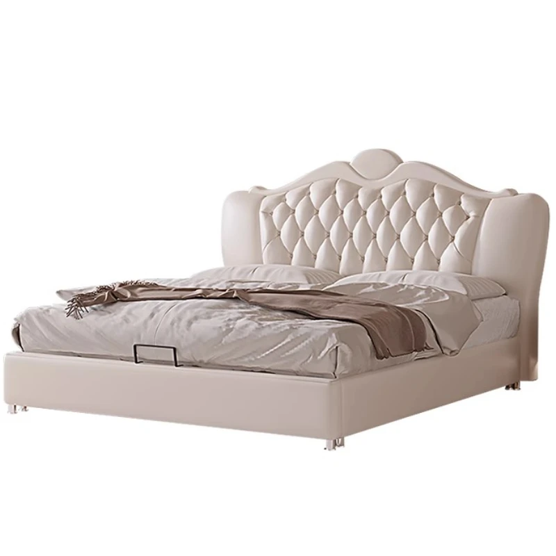 

Cream Wind French Bed Light Luxury Nordic Wedding Adult Designer Bed Romantic High Quality Aesthetics Muebles Salon Furniture