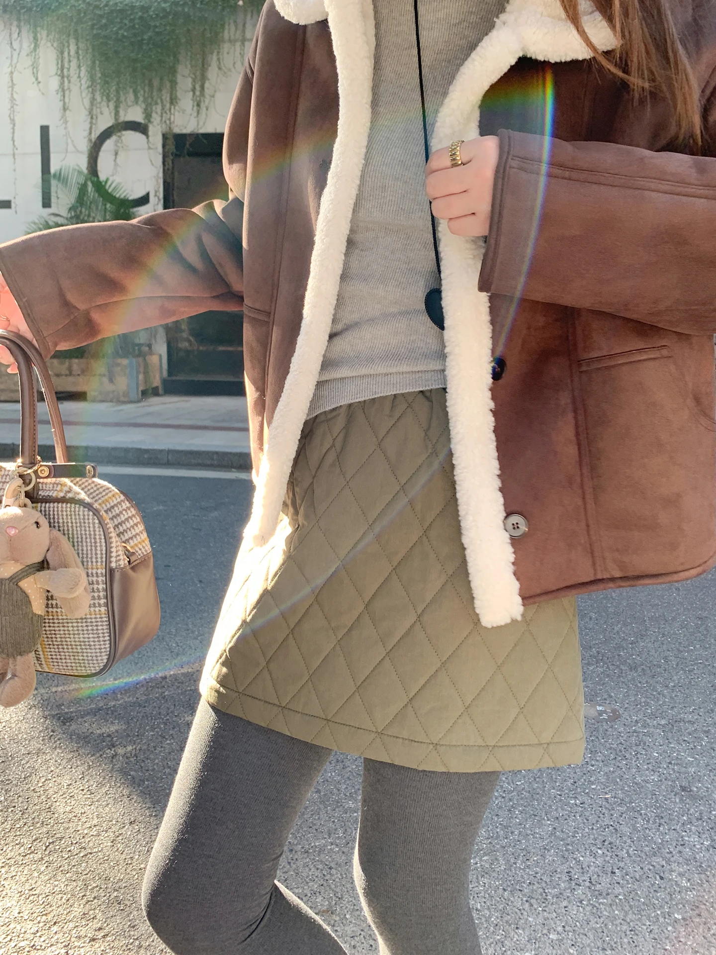 

Warm High Waist A-Line Skirt Women's Cotton Polyester Fiber Commute Sle Korean Version Balm Skirt ort Bodycon Skirt