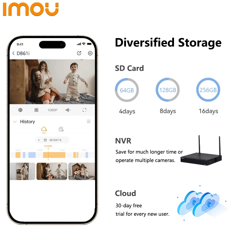 Dahua Imou DB61i 5MP 3K Wifi Intercome With Human Detection IP65 Weatherproof Two Way Talk Residential Outdoor Wireless Doorbell