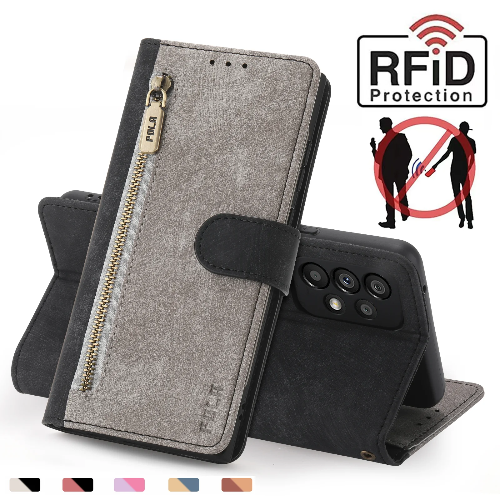 Flip Leather Phone Case For Samsung Galaxy S25 S24 Ultra S23 FE S22 S21 Plus 5G A16 A26 A36 A56 A06 A55 Wallet Card Cover Etui