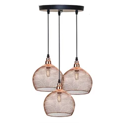 Modern Simple Light Fixture Nordic Restaurant Bar Lighting Living Room Walkway Retro Rose Gold Bird Cage Creative Chandelier