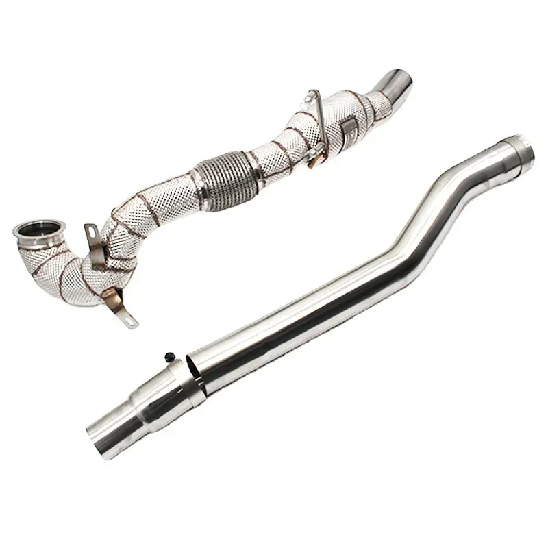 Section High flow Pipes branch downpipe Exhaust Pipe with for VW MK7R/7.5R golf R R 2.0T