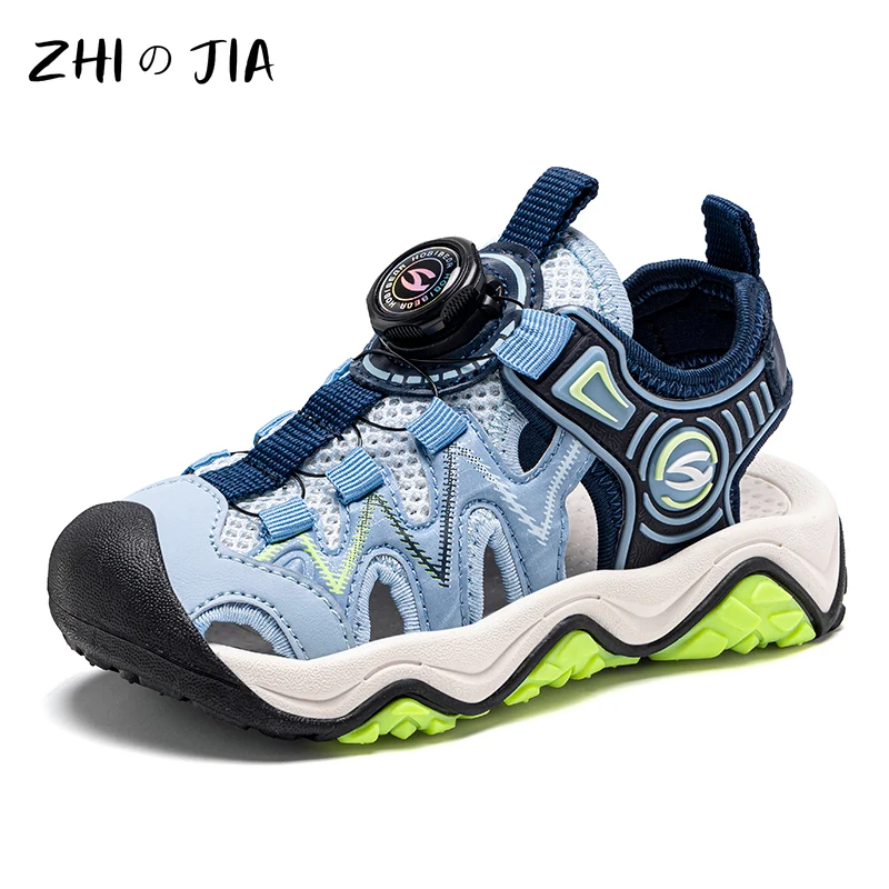 Children's Summer Rotating Buckle Sandals Boys Summer Water Beach Breathable Quick Drying Shoes Outdoor Sports Leisure Sandals
