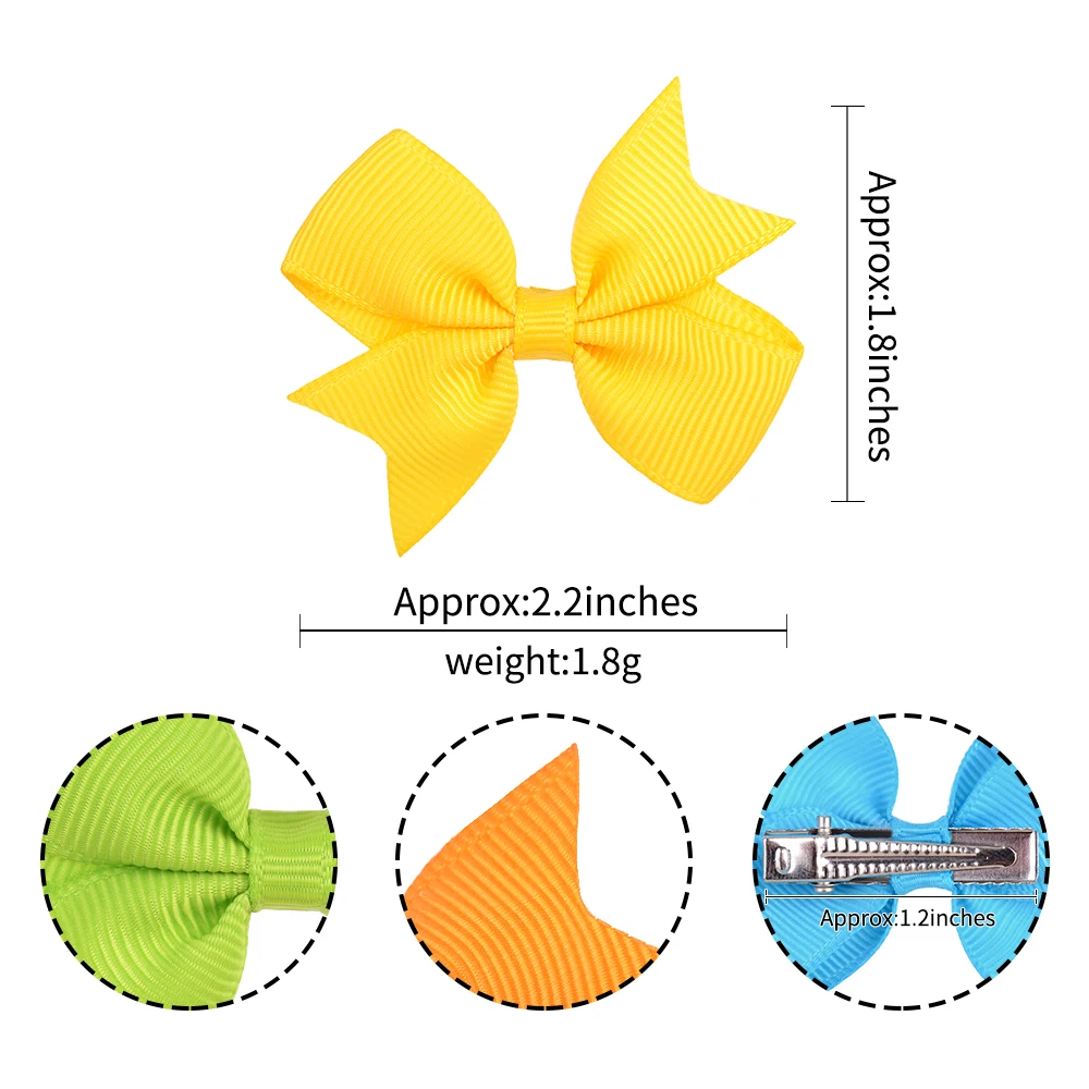 10PCS/lot Solid Bowknot Hairpins MiNi Hair Bows Hair Clips For Girls Boutique Barrettes Headwear Kids Hair Accessories