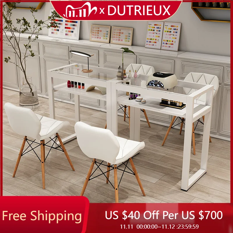 

Designer Makeup Nail Desk Reception Design Modern Nordic Organizer Nail Desk Drawer Cleaning Simple Wood Nageltisch Furniture