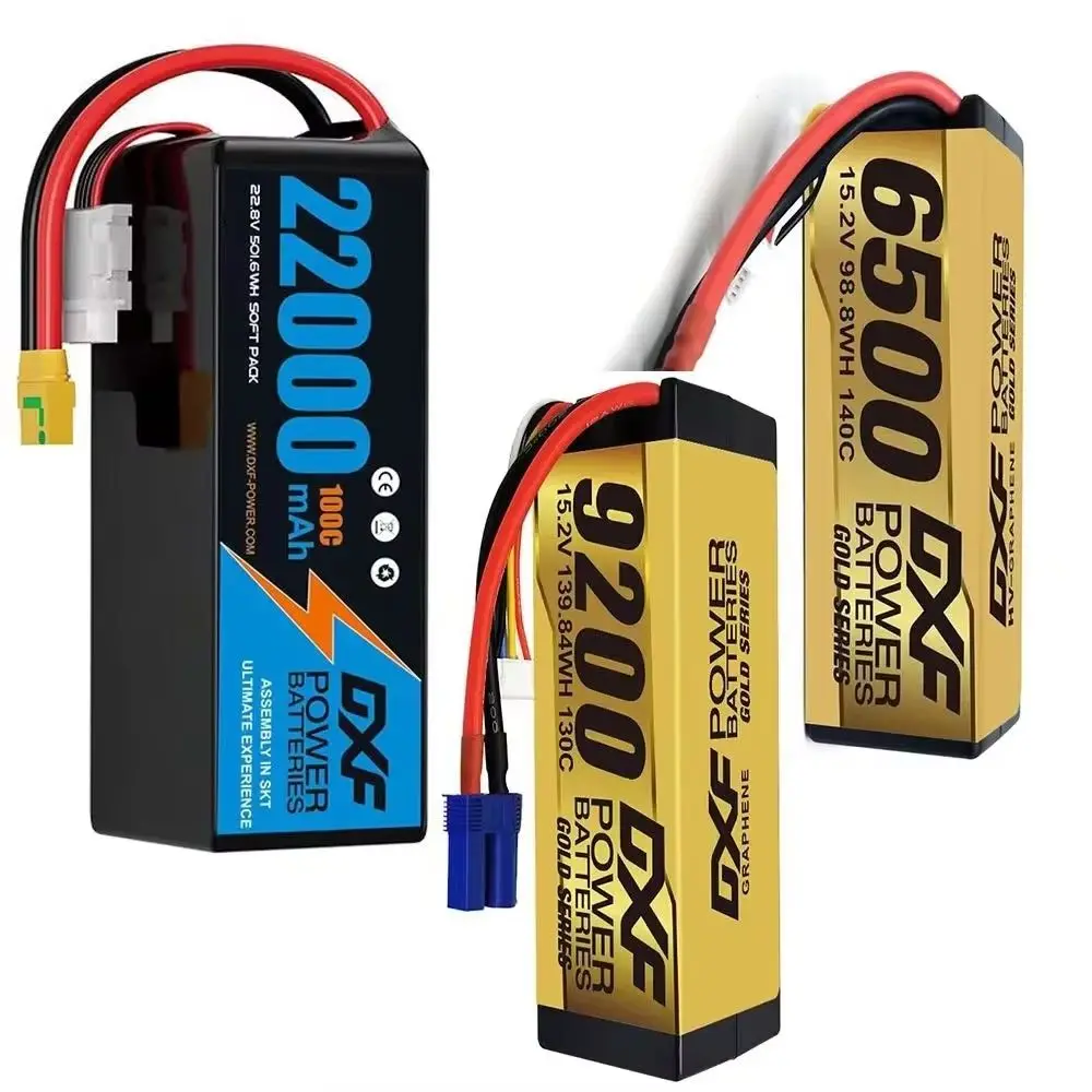 

DXF 6S Lipo Battery 22.2V 22000mAh 4S 6500mAh 9200mAh with XT90 EC5 For RC Helicopter Drone UAV FPV Boat Tank Truck CAR
