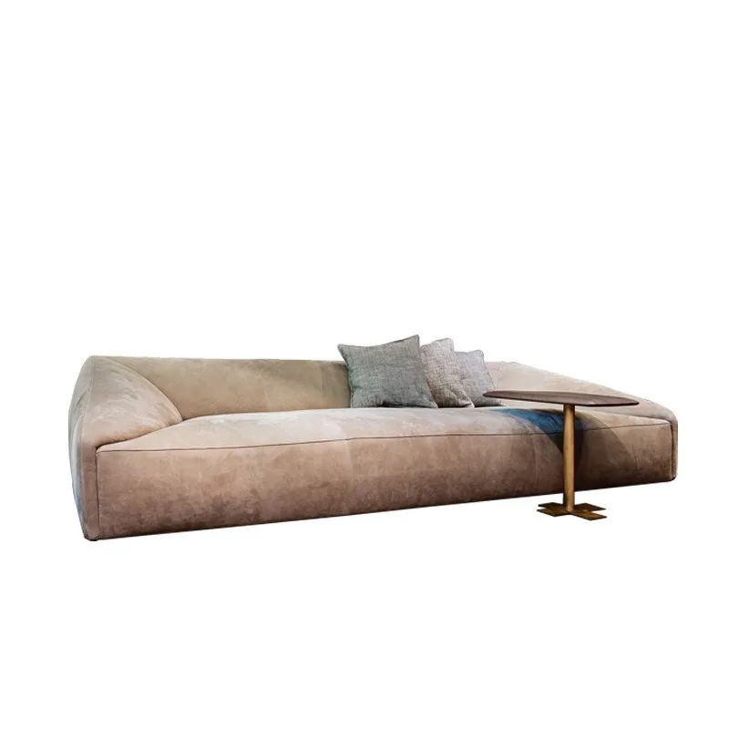 Designer double three-person sofa, small and medium-sized living room in Italian-style villa, light luxury and simple