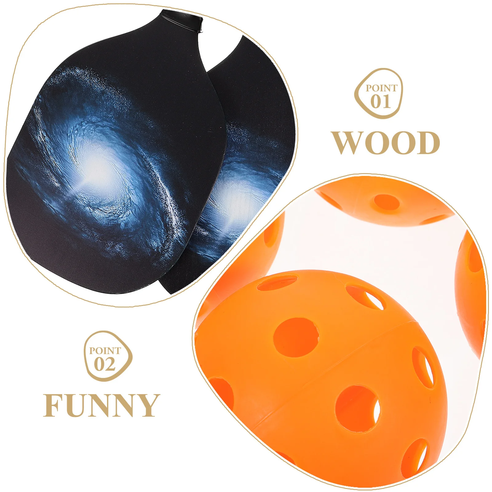 

1Set Pickleball Paddle Hole Ball Set Durable Portable Outdoor Practice Sports Equipment Anti-Skid Handle Paddle