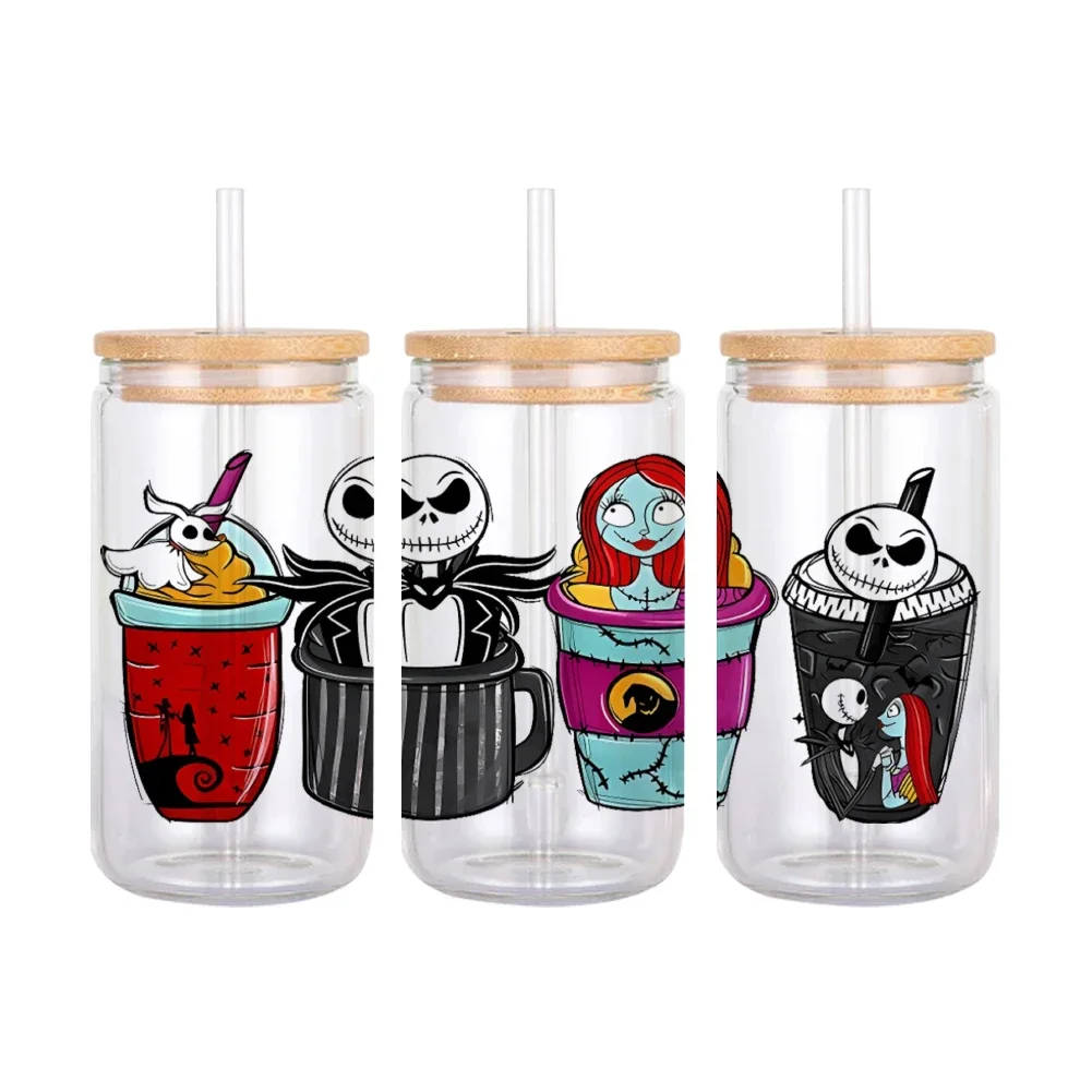 หลายสไตล์ตัวละครดิสนีย์ UV DTF Cup Wrap Transfer สติกเกอร์สําหรับ 16 Oz ถ้วยกาแฟแก้ว UV Transfer สติกเกอร์คริสตัล