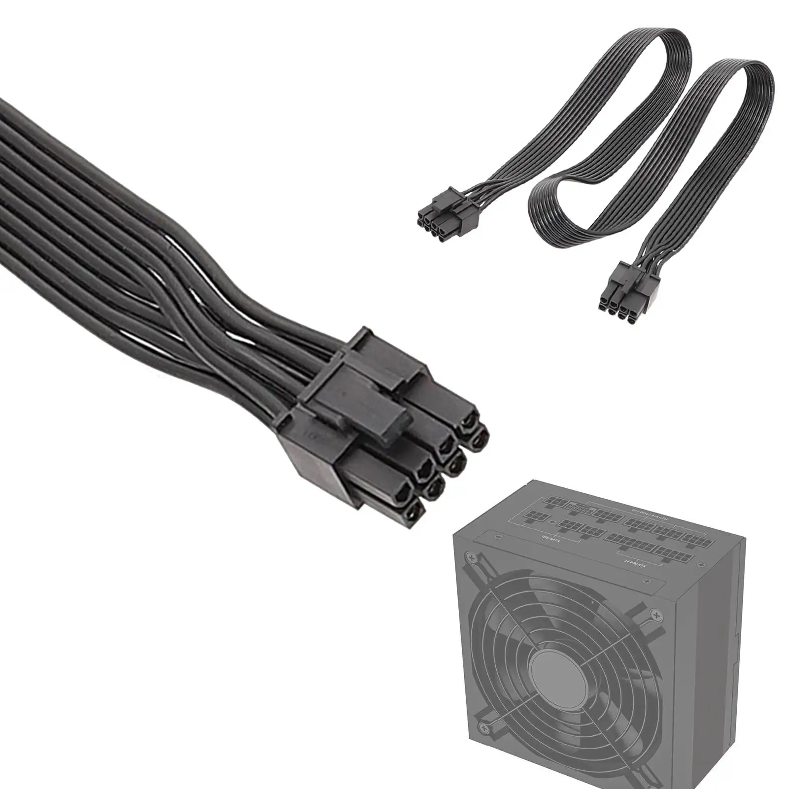 PCI-E GPU Power Supply Modular Cable 8Pin to 6+2Pin Graphics Card Module Cable  VGA Graphics Extension Cable 30/60/90cm