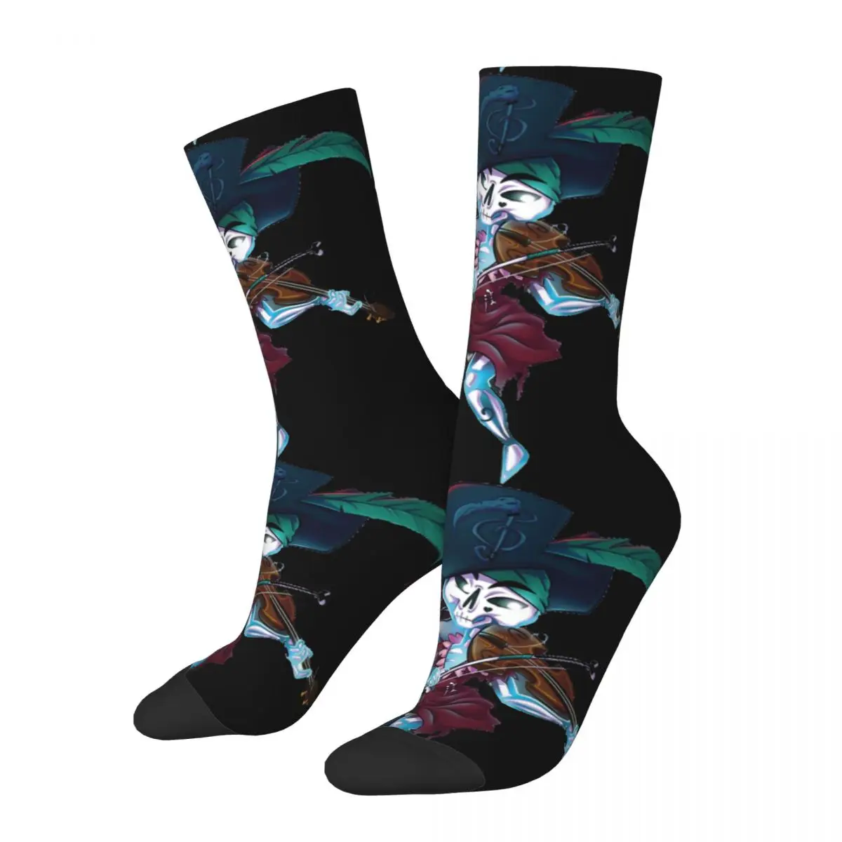 Funny Happy Men's Compression Socks Vintage Harajuku Return to Monkey Island Hip Hop Novelty Pattern Crew Crazy Sock