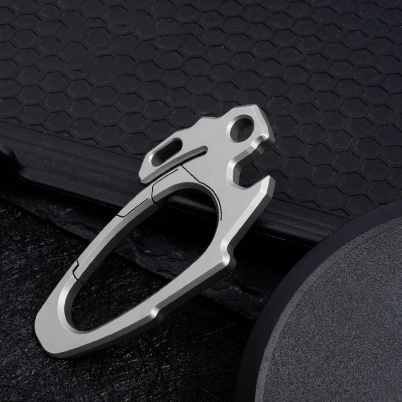 Outdoor Titanium Alloy Multifunctional Keychain EDC Pry Bar Bottle Opener Nail Remover Tool