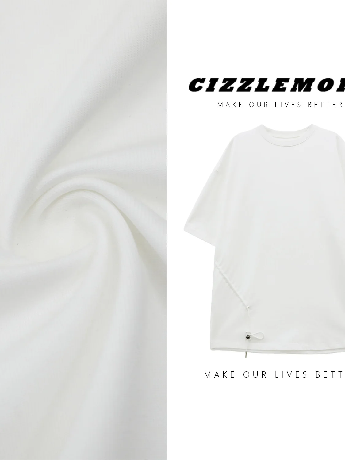

Футболка CIZZLEMORE из чистого хлопка с коротким рукавом, асимметричным подолом на шнурке, свободного кроя, 3D-пошив, женская, весенняя мода