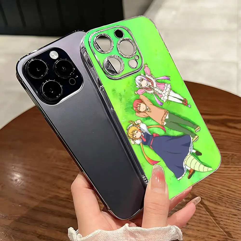 

Miss Kobayashi D-Dragon Maid Phone Case For iPhone 17 16 15 14 13 12 11 Mini Pro Max Plus Transparent Cover