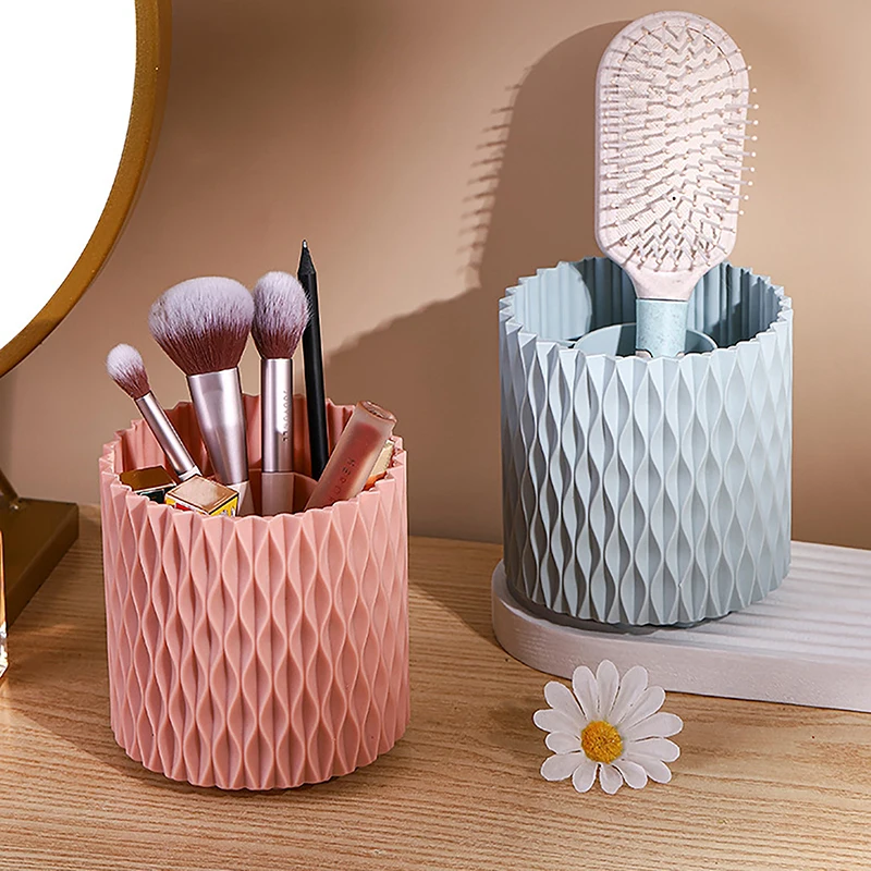 Rotating Makeup Brush Cup Holder Storage Box Organizer Multi-functional Desktop Eyebrow Pencil Makeup Brush Organizer Holder