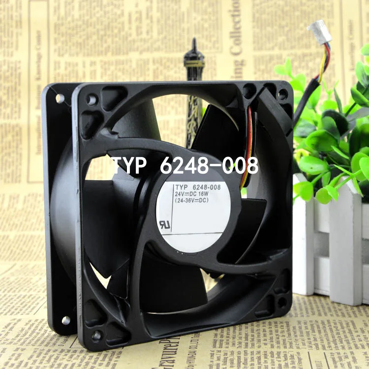 1Piece Sealed Silent Cooling Fan  TYP 6248-008 12CM 120*120*38MM 24v 16W Double ball Cooling Fan