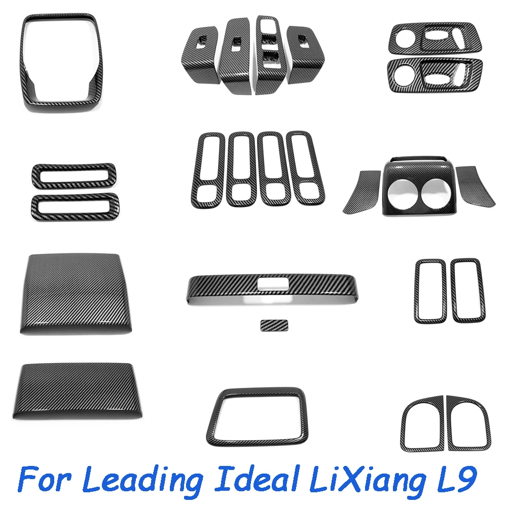 

For Leading Ideal LiXiang L9 ABS CARBON CAR Central Console Lift Panel Cover Steering Wheel Anti-kick Frame Armrest Accessories