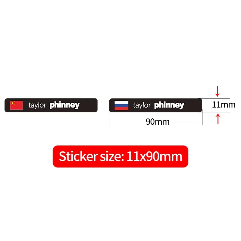 Custom Rider Name National Flag Stickers for Road MTB Bike Frame Flag Personal Name Bicycle Frame Decals