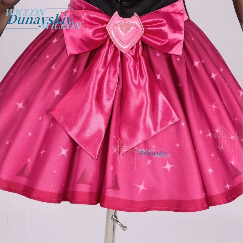 

Women Pink Dress Dva Cosplay Costume Game Dva Costume Halloween Cosplay Gloves AndBow Halloween Cosplay Costumes Party