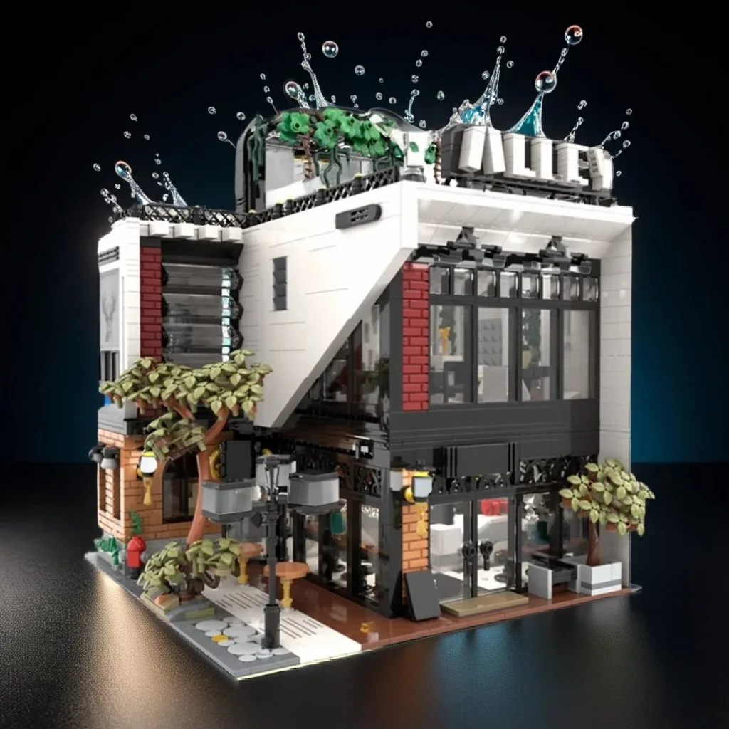 

3535 шт. MOC городской пейзаж AlleyМодный элегантный треугольный возврат DIY Модель Строительные блоки Игрушки на день рождения Подарок