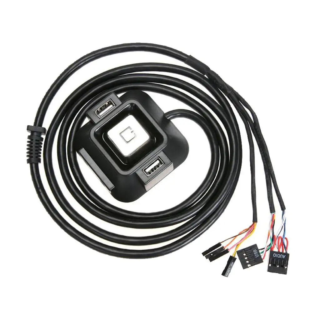 Desktop Computer Case Switches With Dual USB Ports+Power Reset Button