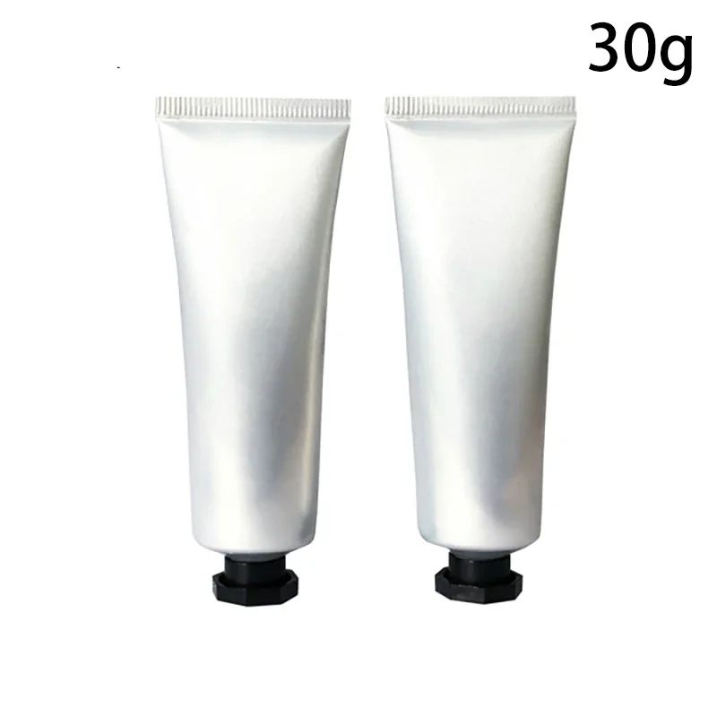 Botella blanda de plástico de aluminio plateado, envase rellenable de 30ml, 50ml, 80ml, cosméticos, crema, tubo de embalaje exprimible, loción corporal