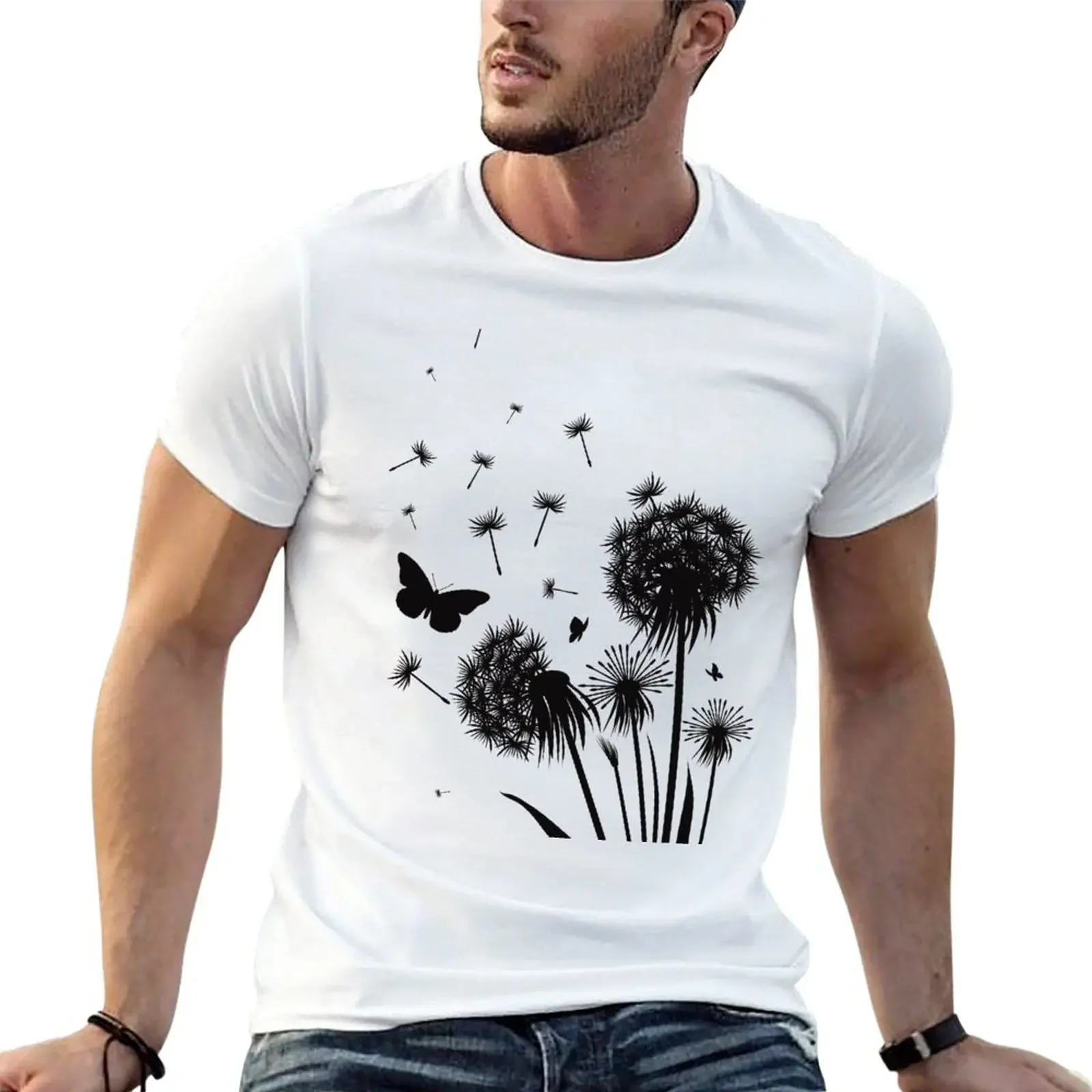 Dandelion T-Shirt new edition animal prinfor boys Aesthetic clothing t shirts for men cotton