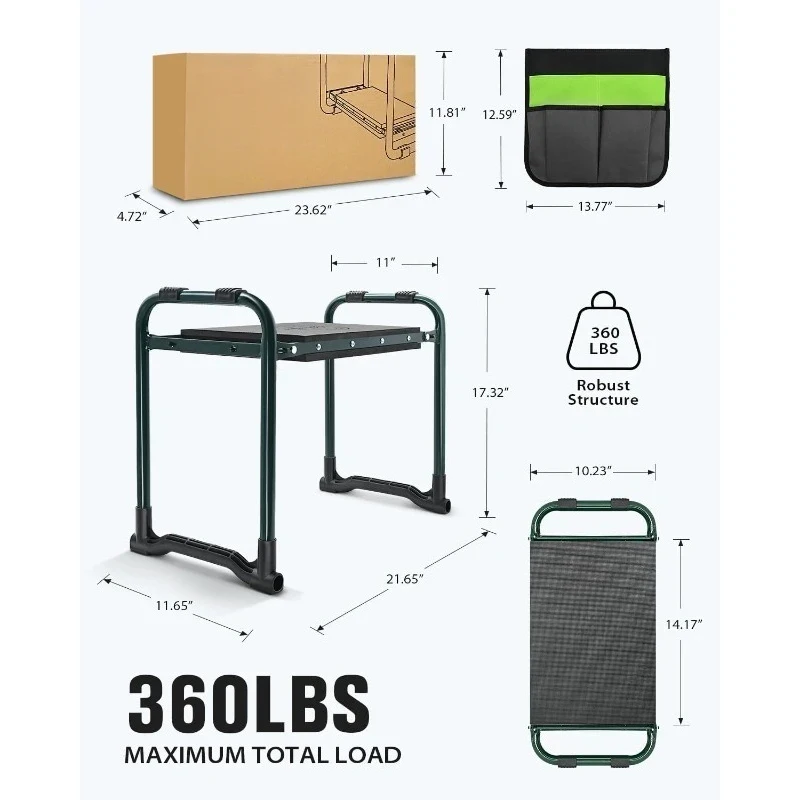 Garden Kneeler Heavy , Upgrd Foldle Gardening Stool - Widened