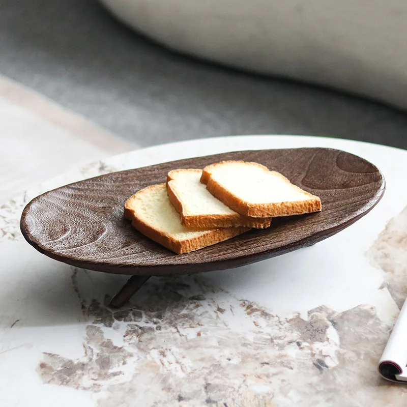 

Ретро-поднос для фруктов Wabi Sansan из имитации массива дерева, украшение для китайской гостиной, модель для гостиниц и мини-отелей, поднос для хлеба и закусок.