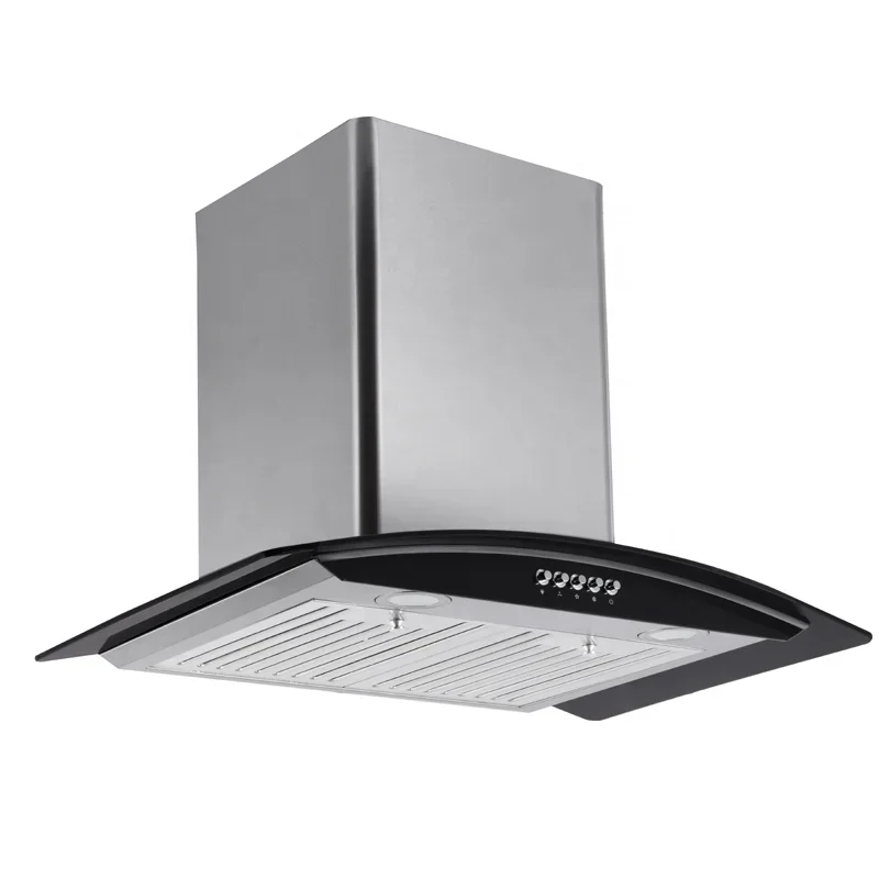 인기 강화 유리 풀백 고급 푸시 스위치, 스테인레스 스틸 컨트롤패널 장식, 5 월 오두막 레인지 후드, 70 cm
