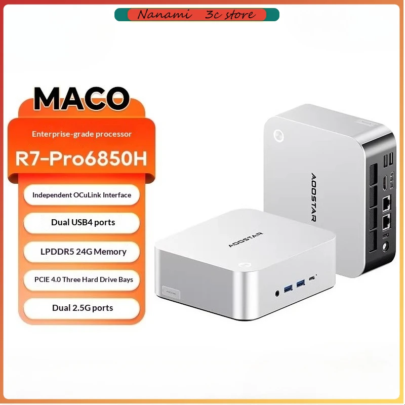 

Мини-ПК MACO PRO6850H: Компактный высокопроизводительный бесшумный компьютер с интерфейсом OCUlink