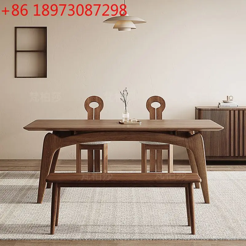 

Обеденный стол из массива дерева ясеня в скандинавском китайском стиле, простой обеденный стол и стул для маленькой квартиры, сочетание домашнего использования