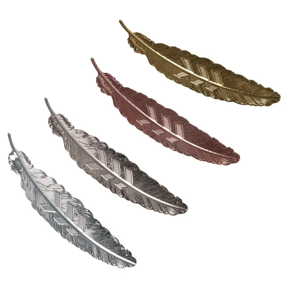 Retro Metal Feather Bookmark Ins DIY Handmade Feather Pendants Bookmark Ethnic Style Beautiful Bookmark Books Decorate