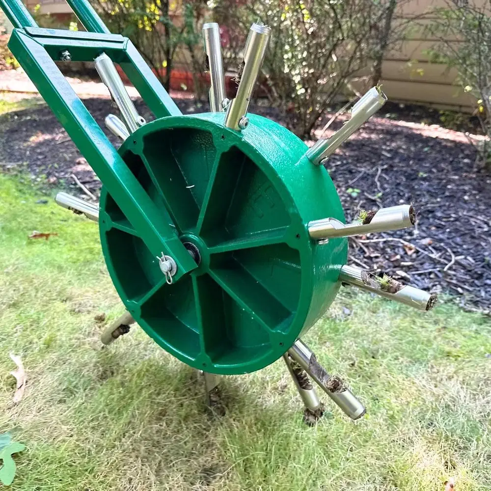 

Ручной аэратор для газона с двумя зубцами и полыми зубьями — сверхмощный инструмент для аэрации с сердечником 38,8 фунтов