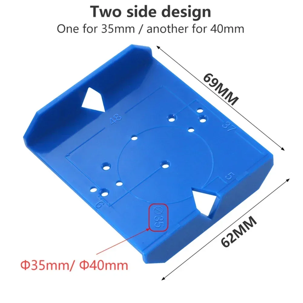 Imagem -02 - Dobradiça Buraco Jig para Carpintaria Modelo Guia Localizador de Furos Gabinete Dobradiça da Porta Instalar Faça Você Mesmo Abs 35 mm 40 mm