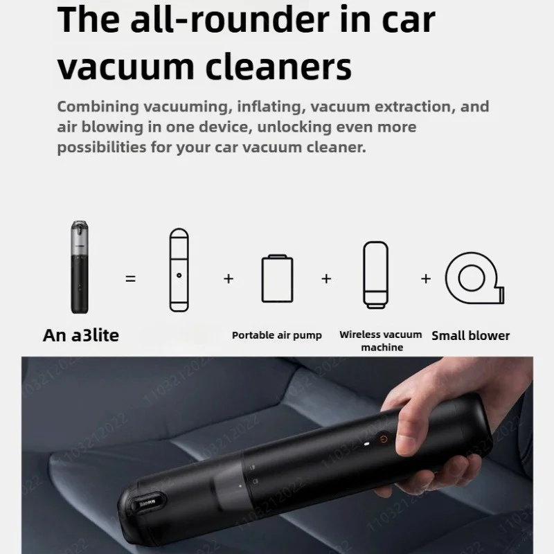 Xiaomi Wireless Car Vacuum Cleaner 12000Pa Suction Portable Wireless 4-in-1 Air Blower Cordless Cleaner Inflator Pump Compressor