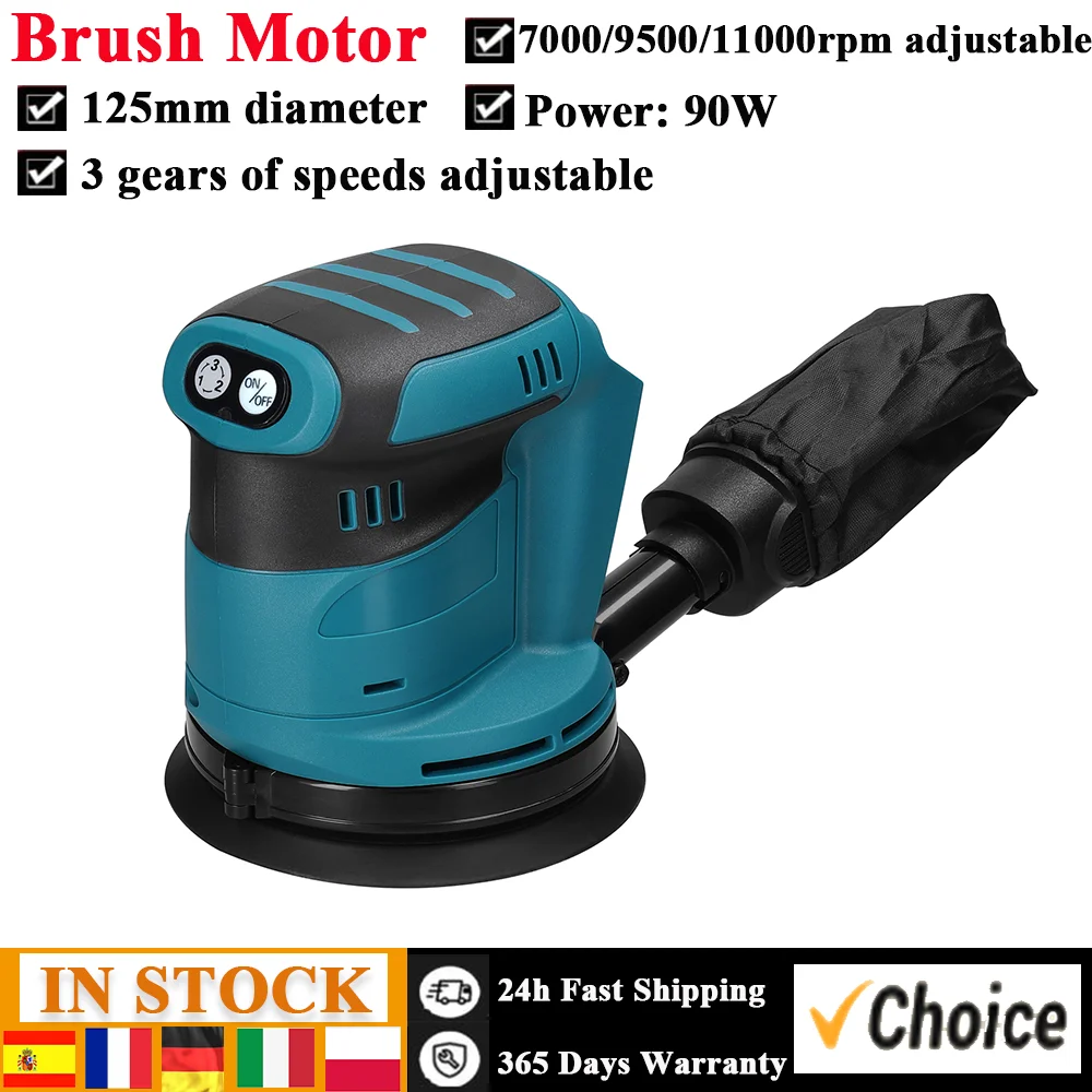 125mm Bürsten motor Akku-Exzenter schleifer Holz schleifer Holz Metall Wachs poliers chleif maschine