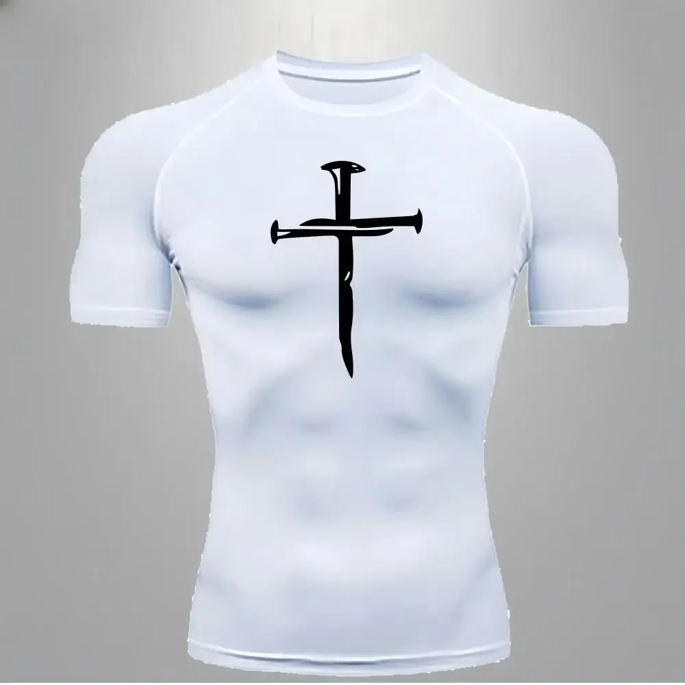 Men's Compression Short Sleeve T Shirt Men Sport Shirt Quick Dry Bodybuilding Running Training Shirt Breathable Comfortable Tops