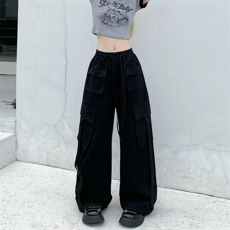 

QWEEK Y2k Vintage Cargo Pants Woman Hippie Streetwear Oversized Baggy Harajku Korean Fashion Punk Sports Trousers Aesthetic