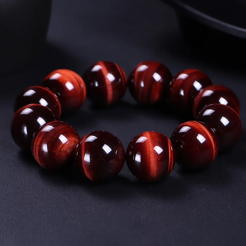 

7A Collectible Natural Red Tiger's Eye Stone Bracelet Lightning Pattern