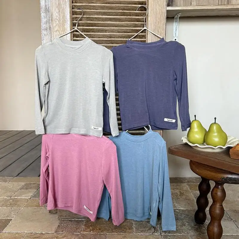 

2025 Autumn New Girls Soft Comfortable Bottoming Shirts Solid Baby Long Sleeve Tops Kids Boys Cotton T Shirts Children Clothes